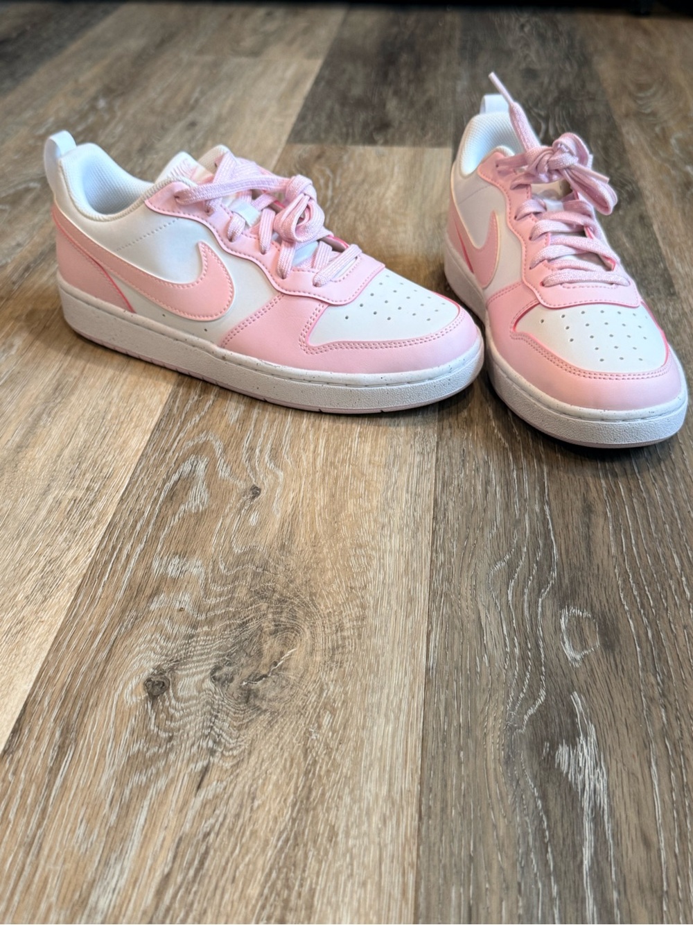 Nike Court Borough Low Recraft Pink White Sneakers 7Y / Women’s 8.5 NWOB
